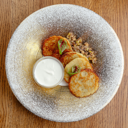 Картофельные оладьи со шкварками 340г.