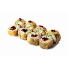 Ролл запеченый с лососем терияки и рукколой 240г.